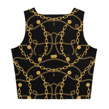 Load image into Gallery viewer, Black and Gold Crop Top