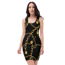 Load image into Gallery viewer, Black and Gold Cocktail Dress