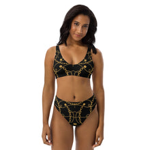 Load image into Gallery viewer, Black and Gold high-waisted bikini