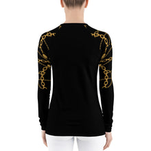 Load image into Gallery viewer, Black and Gold Long Sleeve Top