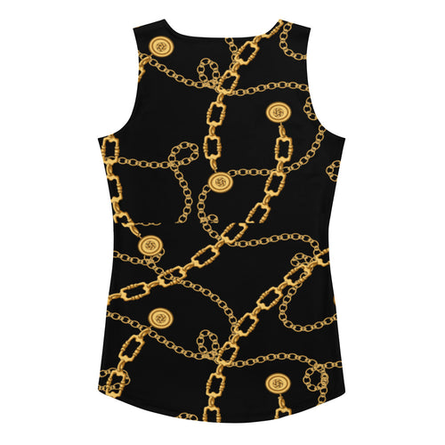 Black and Gold Cut & Sew Tank Top